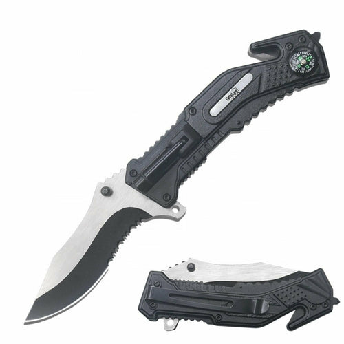 Pocket Knife with Clip Folding Knife Tactical Knife ( 5-in-1 ) Stashed cav