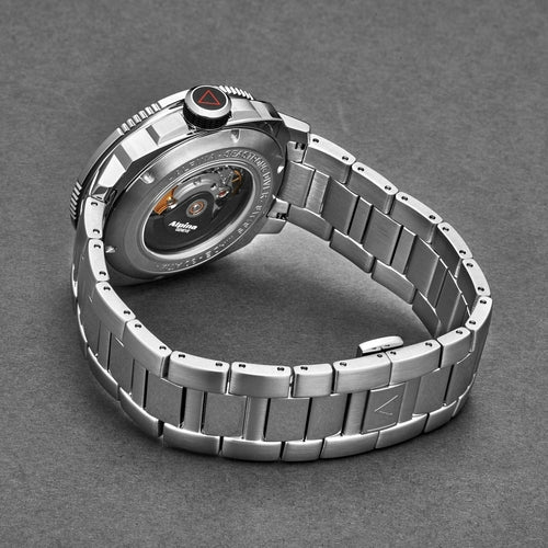 Alpina Men's wristwatch Seastrong' Diver Black Dial Stainless watch Stashed cav