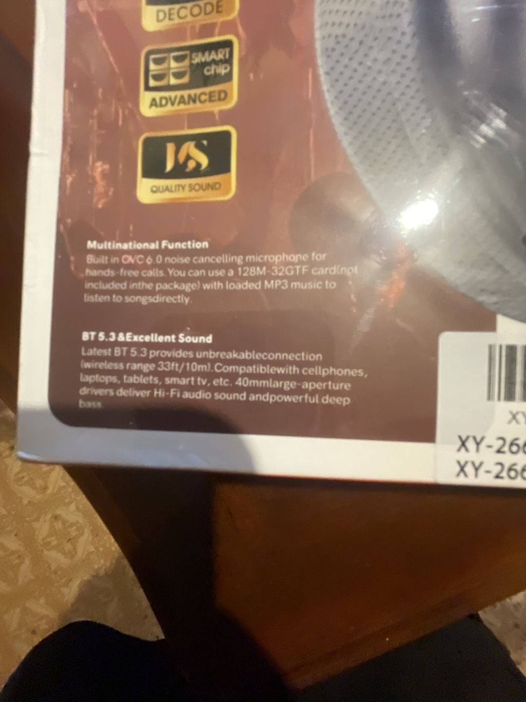 XY-266BT Wireless Over-Ear Headphone with Digital Screen