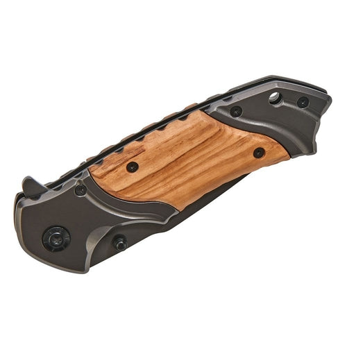 Wood Handled Pocket Knife, 4.5" X 1.25" Closed Stashed cav