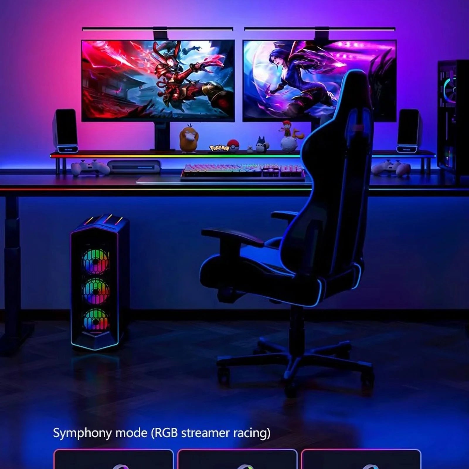 Color Music Game Sync 24" Screen Gaming Amosphere Ambient Smart TV Monitor LED Strip Backlight Light for Computer Screen (34Inch)