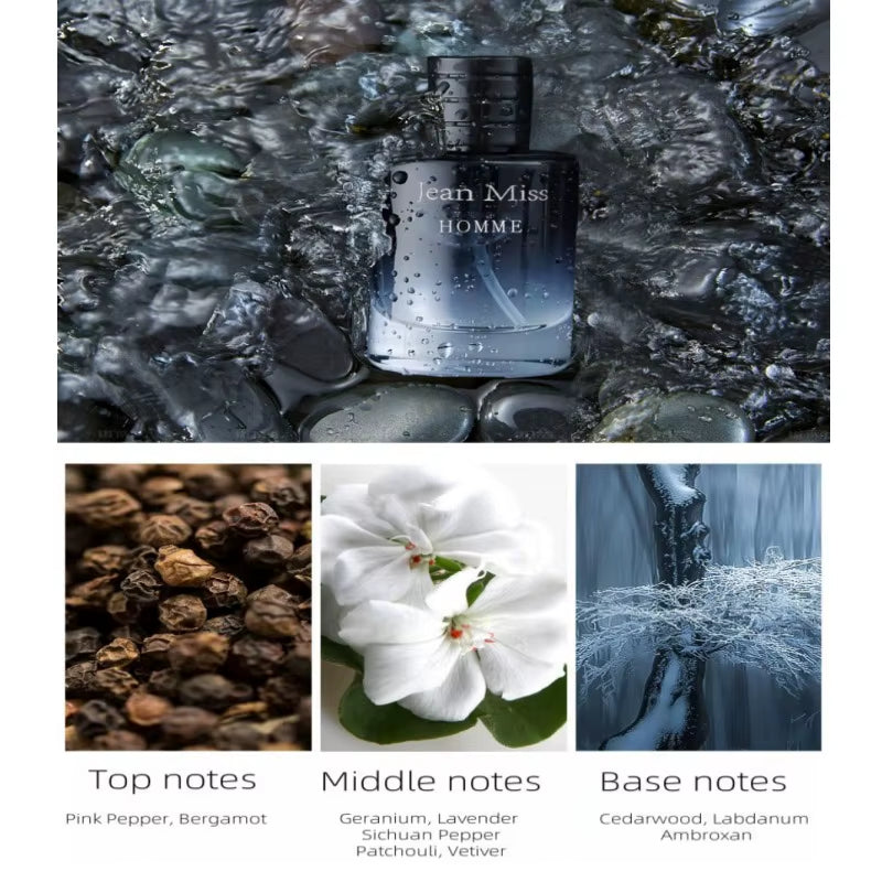 Men Perfume Hombre Gift Box 3Pcs Set Perfumes Pheromone Cologne Long Lasting Fragrance Floral Woody Scented Eau De Parfum Spray