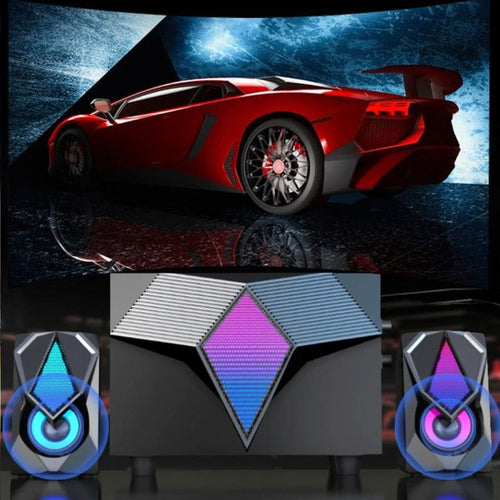 Dragon RGB Computer Gaming Speakers Stashed cav