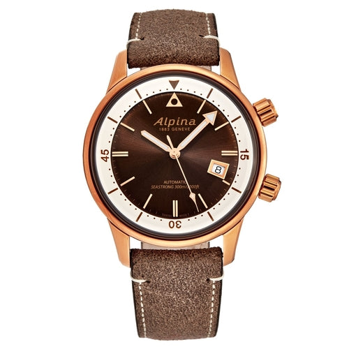 Alpina Men's 'Seastrong' Diver Heritage Brown Dial Bronze Stashed cav