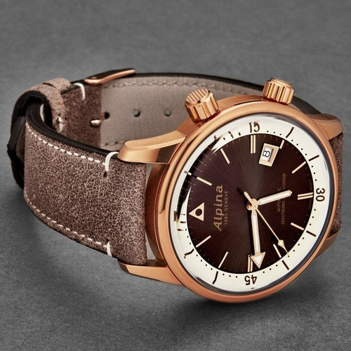 Alpina Men's 'Seastrong' Diver Heritage Brown Dial Bronze Stashed cav